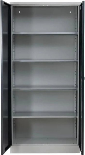 PROREGAL Stahlschrank Bee mit 8 Fachböden in Grau und Schwarz, H x B x T: 195 x 92 x 50 cm - Bild 1