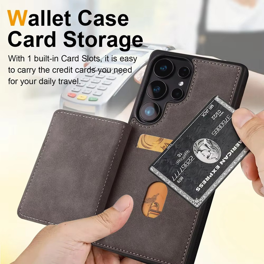 Leder-Handytasche für Samsung Galaxy A14 A15 A16 A17 A34 A35 A36 A54 A55 A56 4G/5G mit Kartensteckplätzen in Braun - Bild 3