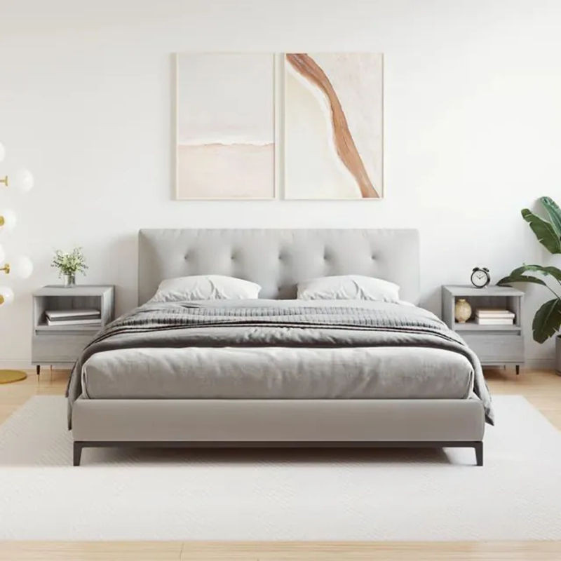 Vidaxl Nachttische 2er-Set in Grau, modern und klassisch, B/T/H: 40 x 35 x 50 cm - Bild 1