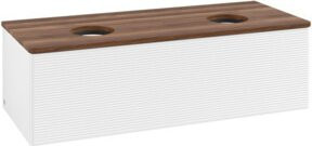 V&B Waschtischunterschrank Antao mit Frontstruktur und Beleuchtung in Weiß, B/T/H: 120 x 50 x 50 cm - Bild 1