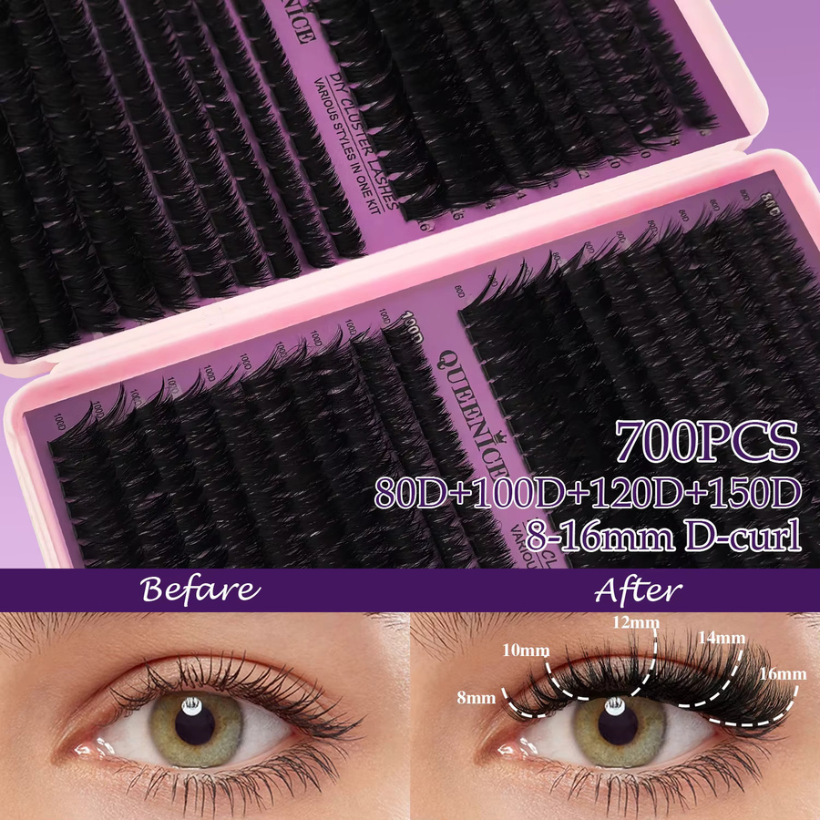 QUEENICE Wimpernbüschel, 700/660 Stück, 8-16mm, Volumen-Wimpern - Bild 2
