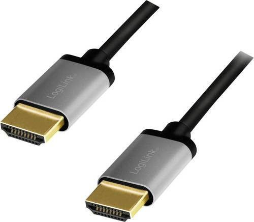 LogiLink HDMI AV Anschlusskabel Schwarz-Grau, Länge: 1 m - Bild 1