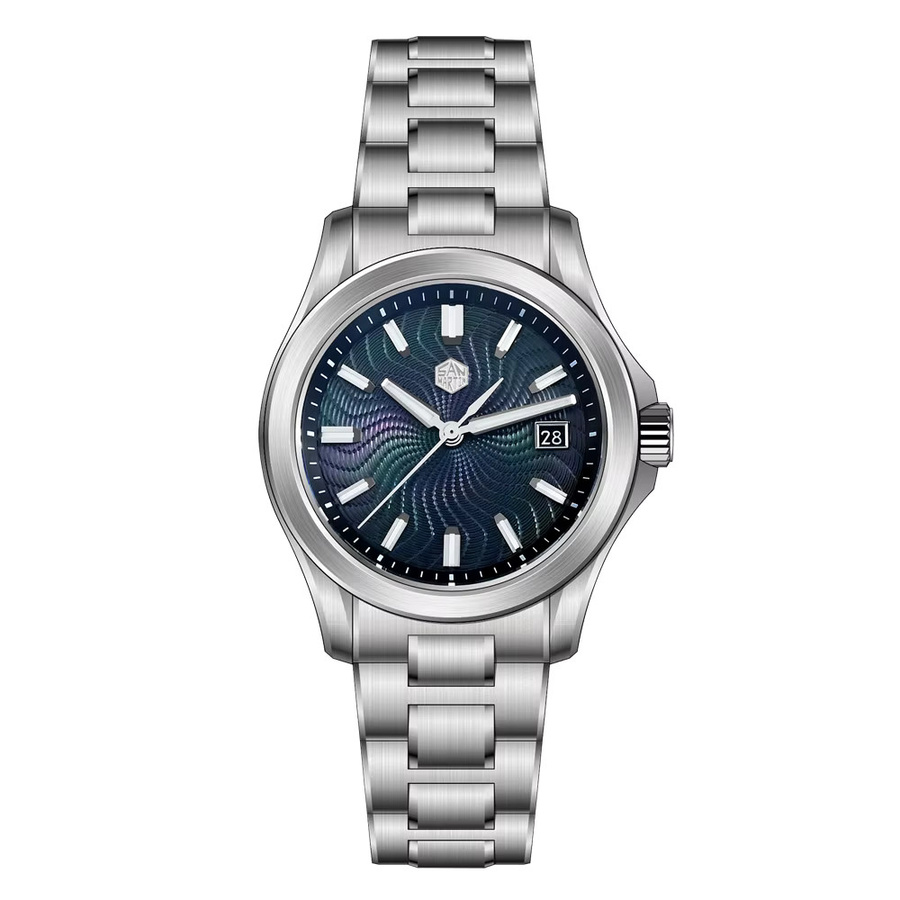 San Martin Armbanduhr Automatik, Edelstahl, 39 mm, Herren, Grün - Bild 1