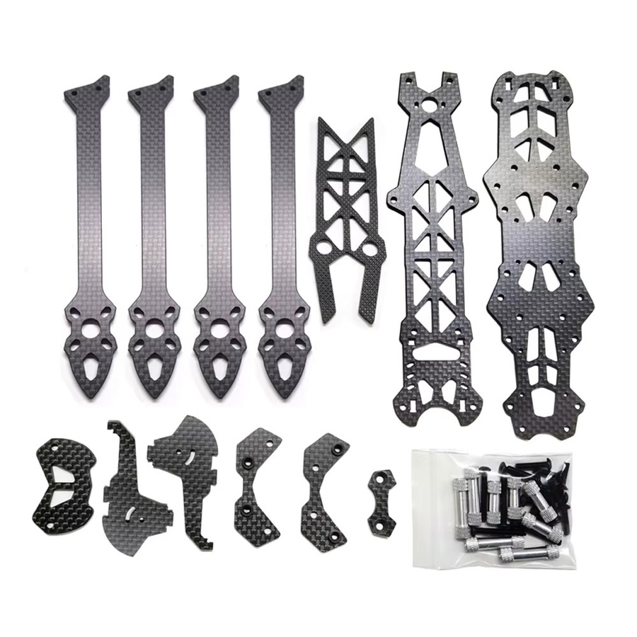 Foxhound Mark 4 HD Freestyle FPV Racing Drone Kit Carbon Fiber Quadcopter Rahmen in Schwarz mit 3D-Druck Teil und 7 Zoll Zubehör - Bild 2