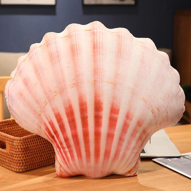 Yiran Health & Beauty Muschel Kissen mit Seestern als Plüschtier in Pink, B/H: 50 x 40 cm - Bild 1