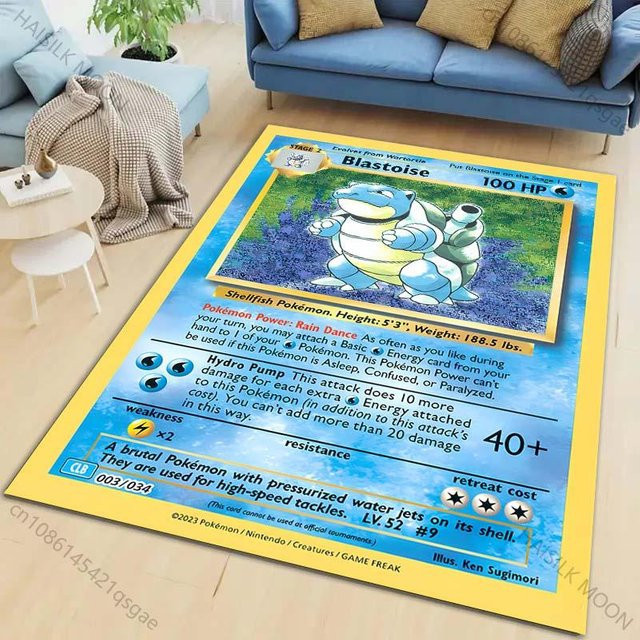 Useful Home Pokémon Teppich mit Pikachu Glurak Schiggy Motiv, rutschfeste Spielmatte für Wohnzimmer und Schlafzimmer, B: 70 cm, T: 100 cm - Bild 1