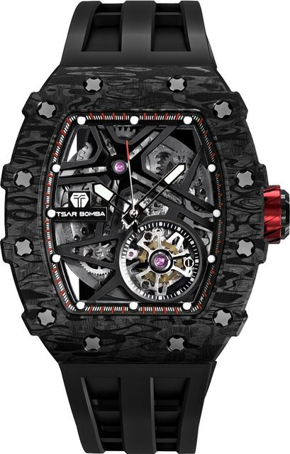 Tsar Bomba Herrenuhr Automatik, Edelstahl, 44 mm, Schwarz, 5 ATM - Bild 1