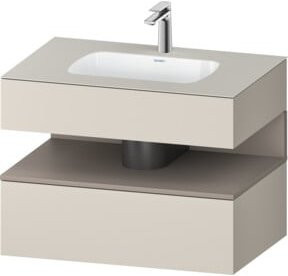 Duravit Einbauwaschtisch-Möbel-Set Qatego in Beige, B/T/H: 80 x 55 x 60 cm - Bild 1