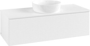 V&B Waschtischunterschrank Antao mit Frontstruktur in Weiß, B/T/H: 120 x 50 x 50 cm - Bild 1