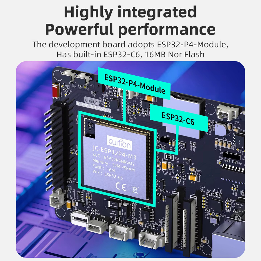 SHCHV ESP32-P4-Modul-Entwicklungsplatine mit ESP32-C6, 32 MB PSRAM, 16 MB Flash, WiFi 6, Bluetooth 5, RJ45 Ethernet, MIPI DSI, CSI, USB OTG, Farbe: Schwarz - Bild 3