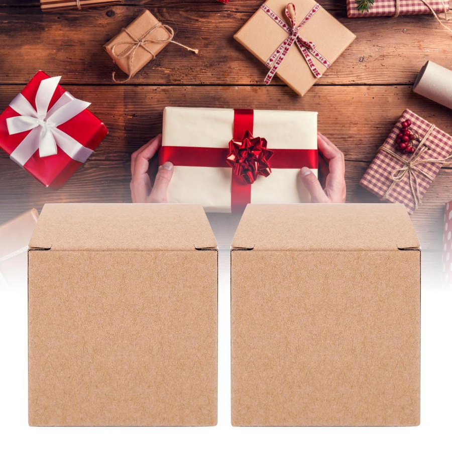 50er Set Igeteck Kraftpapier Geschenkschachteln in Braun für Weihnachten und Hochzeiten - Bild 2