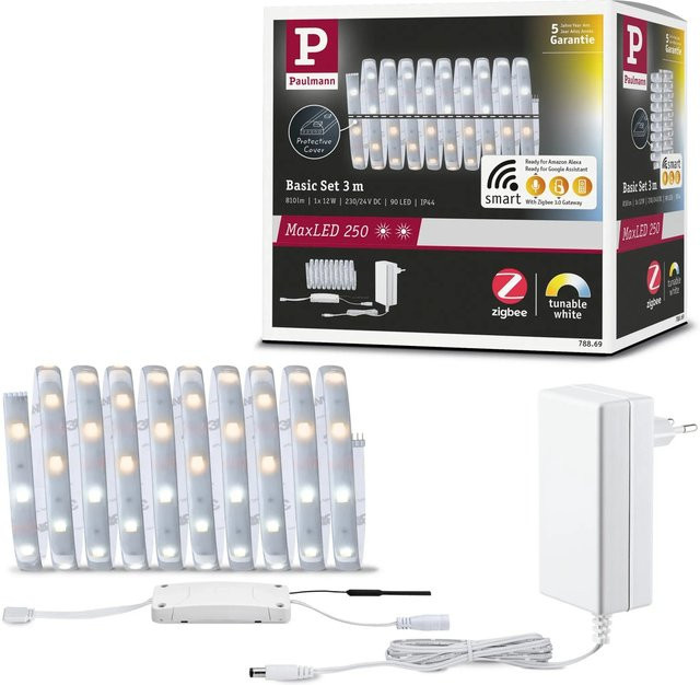 Paulmann MaxLED Smart Home Zigbee LED Strip Basis-Set, Tunable White, Weiß, 3 m - Bild 1