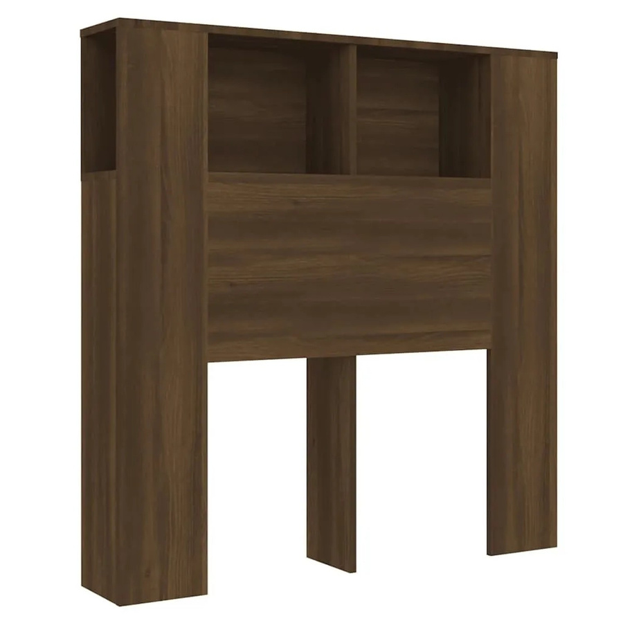vidaXL Kopfteil mit integrierten Ablagen in Braun Eichen-Optik, B/T/H: 100 x 18,5 x 102,5 cm - Bild 2