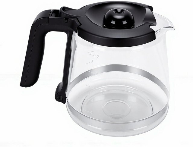 Fishine Kaffeekanne aus Glas mit offenem Griff, 1,8 l, Schwarz/Transparent - Bild 1