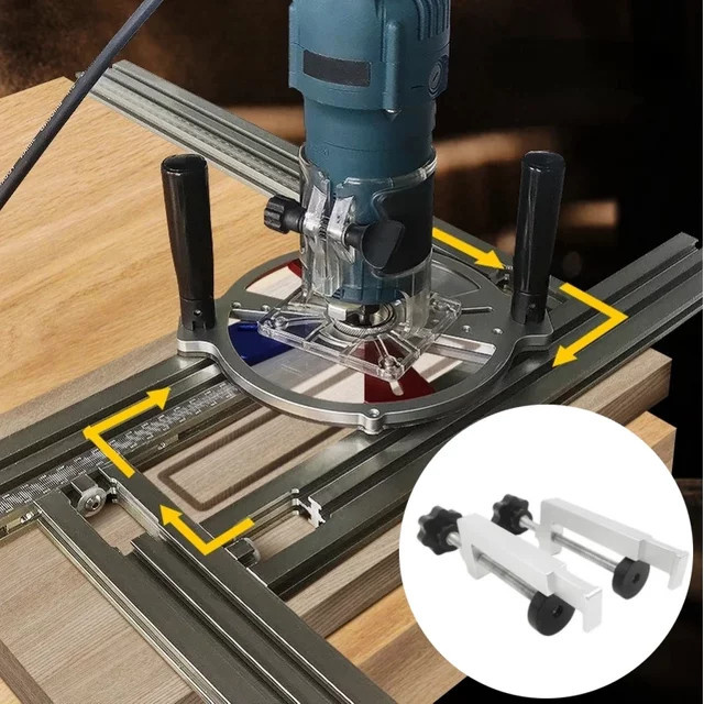 Wnew Routing Jig Frame System Führungsschiene für Fräsmaschinen zur Holzbearbeitung in Silber - Bild 1