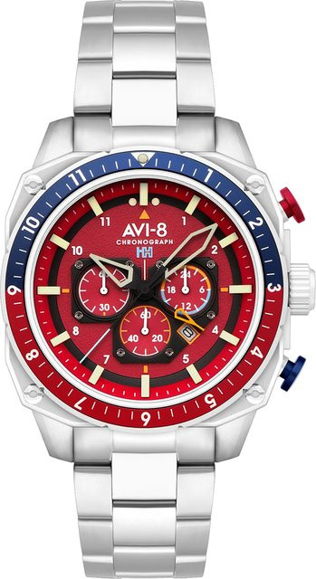 AVI-8 Chronograph, Herren, Edelstahl, Quarz, 43 mm, 5 ATM - Bild 1