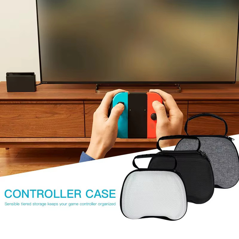 QUERPXAF Hartschalen-Reisetasche für PS5, Xbox Series X/S und Nintendo Switch Controller, stoßfeste EVA-Tasche in Weiß - Bild 3