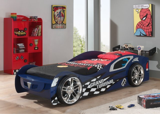Vipack Autobett Grand Turismo für Kinder in Blau, lackiertes MDF, B/T: 90 x 200 cm - Bild 1