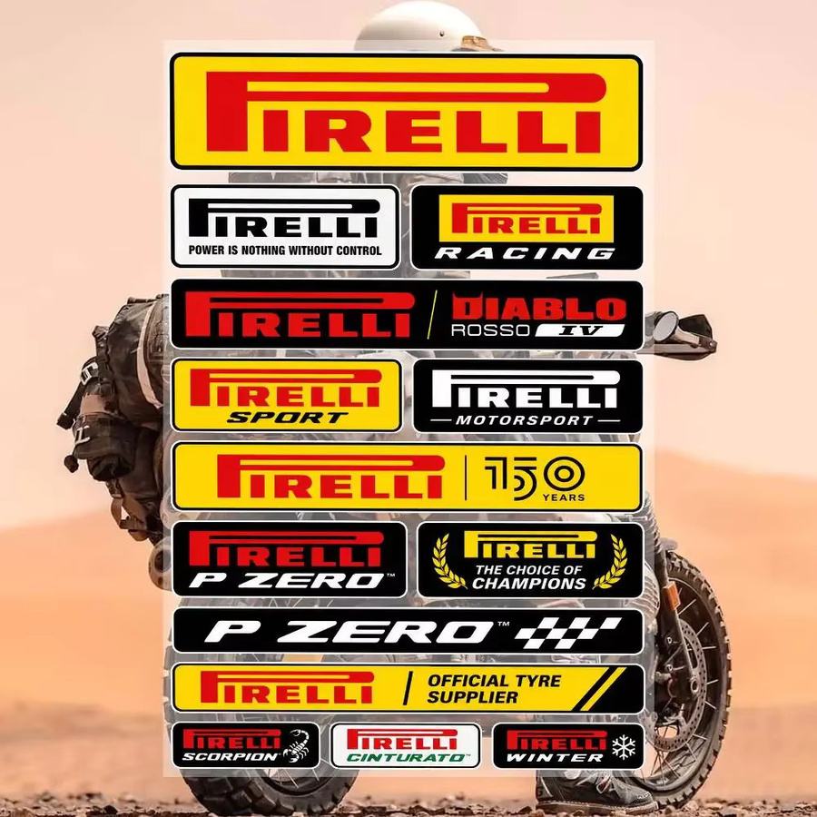 PIRELLI Graffiti Aufkleber aus wasserfestem PVC in Multicolour für Auto, Motorrad, Skateboard und Helm - Bild 2