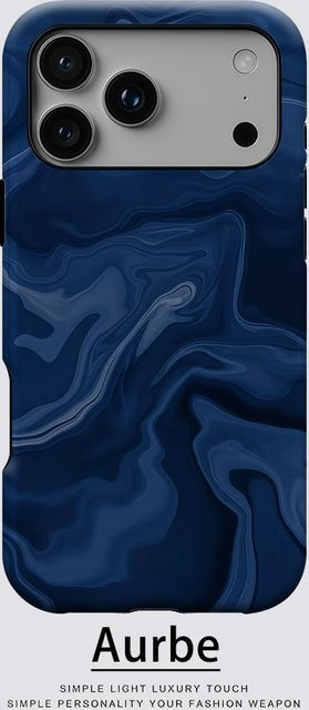 Aurbe Matte 2-in-1 MagSafe Hülle mit Tiefsee-Wellen-Design für iPhone 17 16 15 14 Plus Pro Max, Stoßfeste Hartschale, Blau - Bild 1