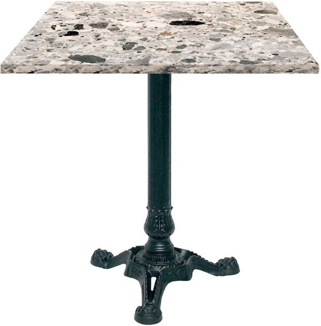 RestooTab Bistrotisch quadratisch in Grau Terrazzo mit schwarzem Gestell, B/T/H: 70 x 70 x 75 cm - Bild 1