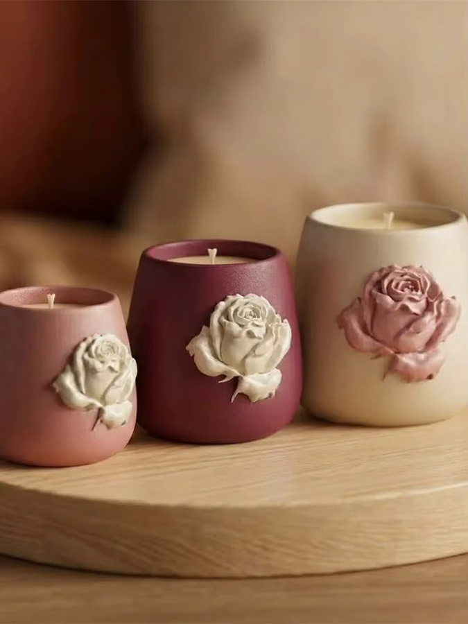 GBhouse Boowan Nicole Rose Relief Kerzenform für Beton und Zement zur DIY-Herstellung von Kerzengefäßen und Heimdekoration - Bild 5
