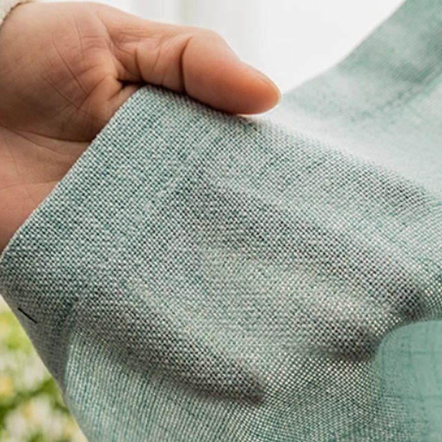 CENTURyMiG Plissee Vorhang in Grün mit japanischer Textur aus Baumwolle als bodentiefer Fensterschutz - Bild 1