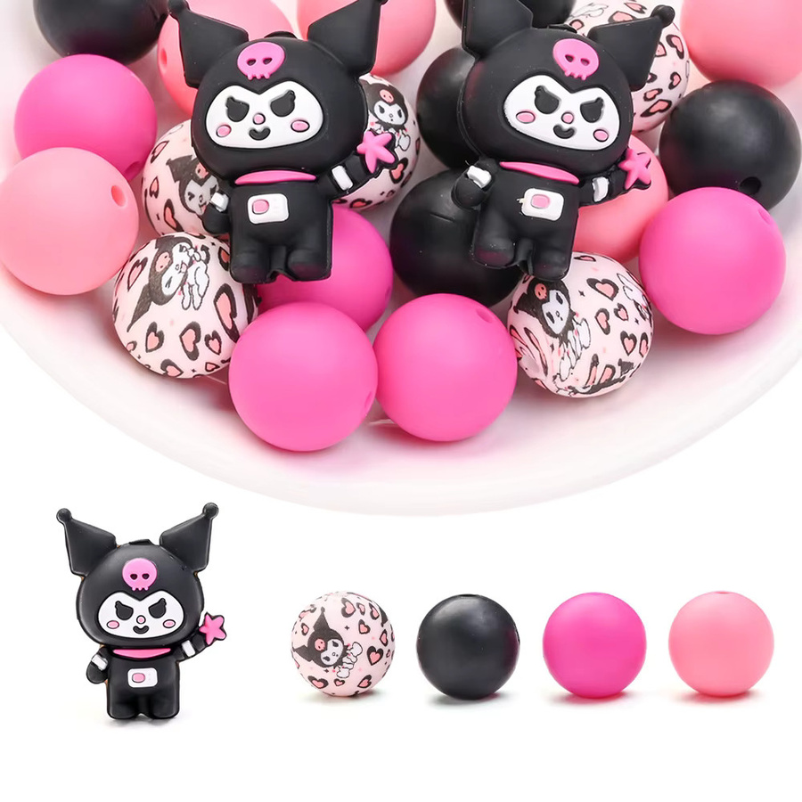 Sanrio Hello Kitty Silikonperlen-Set mit 42 Teilen in Mehrfarbig für DIY Schnullerketten und Beißringe - Bild 3