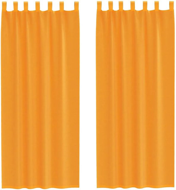 vidaXL Voile Vorhänge mit Schlaufen, 2 Stück, Orange, B: 140 cm, H: 260 cm - Bild 1