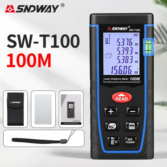 Sndway Laser-Entfernungsmesser SW-T100 in Schwarz mit 100m Reichweite - Bild 1