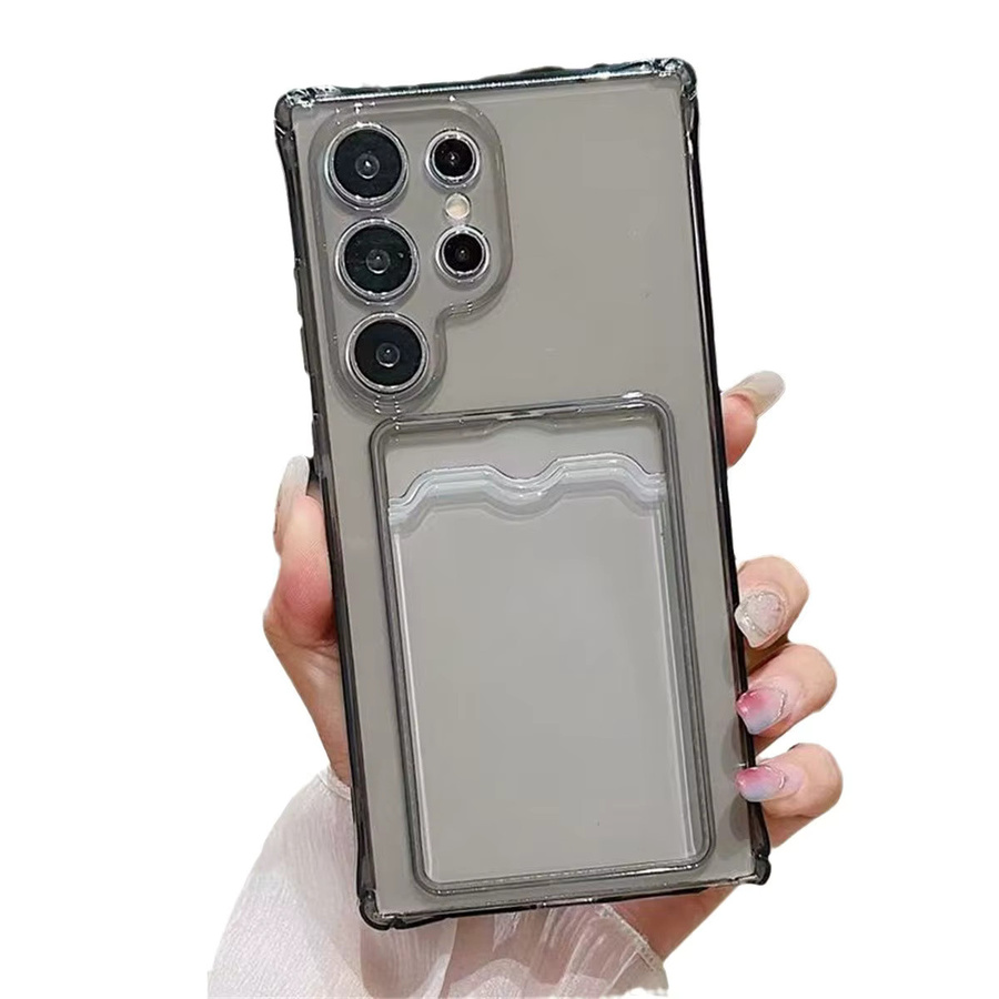 Brieftasche Kartenhalter Handyhülle für Samsung Galaxy S24 Ultra S25 Plus S23 FE S22 S21 A55 A35 A25 A15 A16 A06 5G in Schwarz und Transparent - Bild 4