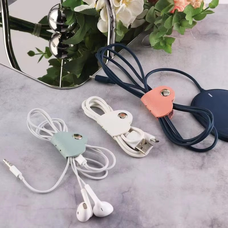 5er-Set Kabel-Organizer aus PU-Leder in Multicolor für Kopfhörer und Schreibtisch-Schubladen im Büro oder Zuhause - Bild 4