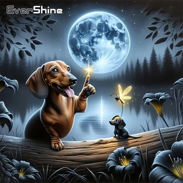 Evershine Diamant Mosaik Hund Tier, Diamant Malerei, Bunt / Mehrfarbig - Bild 1