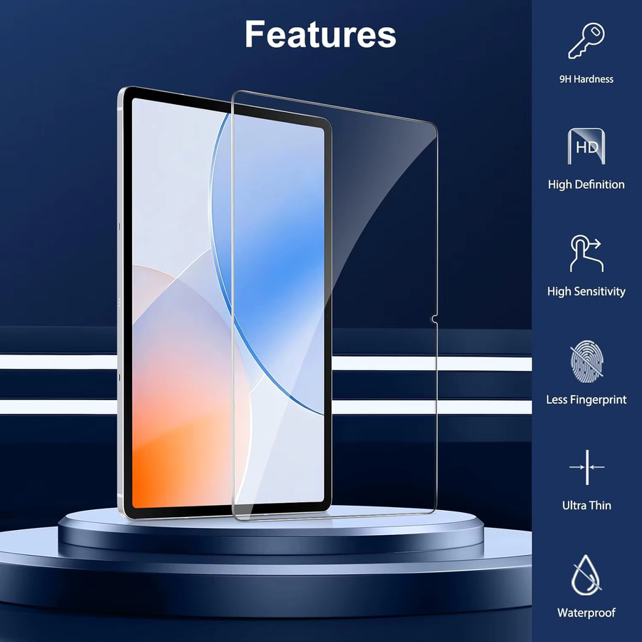 Displayschutzfolie aus gehärtetem Glas für Samsung Galaxy Tab S10 FE Plus / S10 FE+ (13,1 Zoll), transparent, kratzfest und HD klar - Bild 3