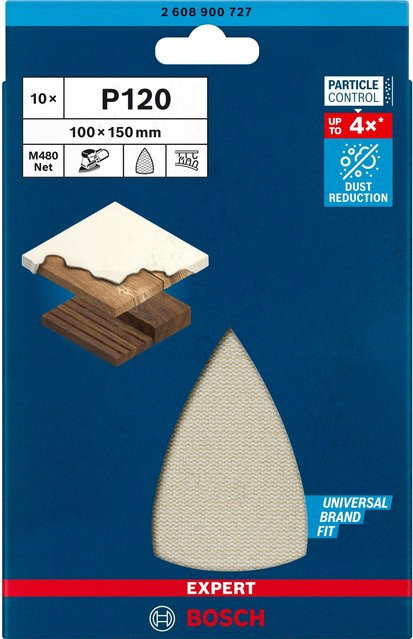 Bosch Expert Schleifnetz für Multischleifer ungelocht Körnung 120 B: 150 mm, T: 100 mm, 10 Stück - Bild 2
