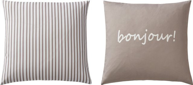 Kissenhülle Heine Home gestreift in Beige aus 100% Polyester, B/T/H: 40 x 40 x 40 cm - Bild 1