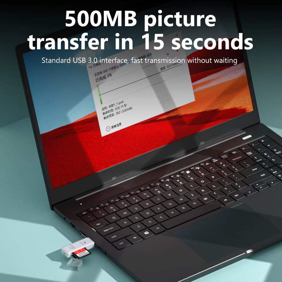 KAFNHCKA 2-in-1 Multifunktionaler USB-Kartenleser für SD und TF Speicherkarten in Weiß - Bild 5