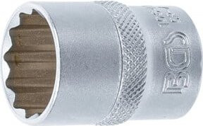 BGS Steckschlüssel-Einsatz Zwölfkant 10641, Antrieb Innenvierkant 12,5 mm (1/2 Zoll), Schlüsselweite 21 mm, Farbe Silber - Bild 1