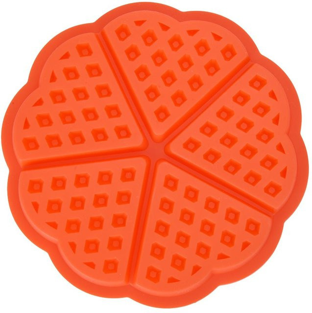 TOMTOP JMS Silikon Muffin-Backform mit 5 Hohlräumen, rund, rot, Antihaftbeschichtung - Bild 1