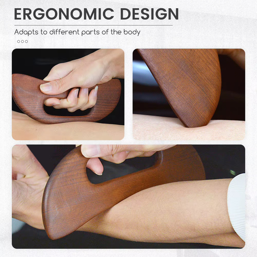XceeFit Guasha Massagegerät aus Holz, Unisex - Bild 3