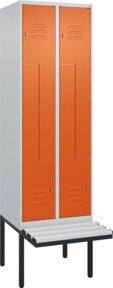 C+P Z-Spind Classic PLUS Sitzbank mit 4 Fächern und Zylinderschloss, B/T/H: 212,0 x 60,0 x 81,5 cm - Bild 1
