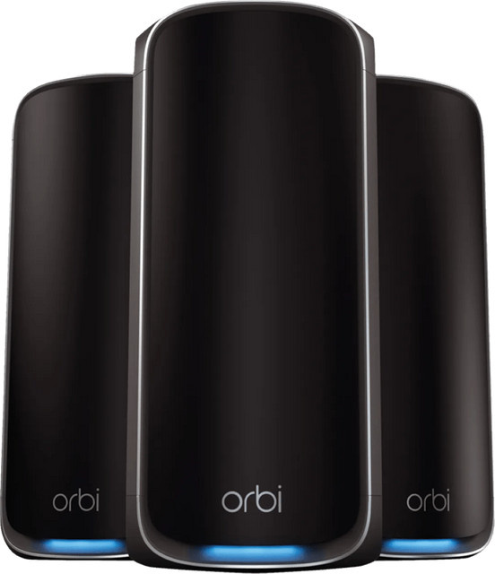 Netgear Orbi 970 Series WiFi 7 Quad-Band Mesh-System RBE973SB Schwarz 3er-Set - Bild 1