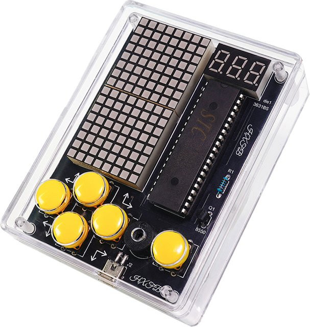 UICPAL DIY Pixel Spielkonsole, Elektronisches Kit, Rote LED Dot Matrix - Bild 1