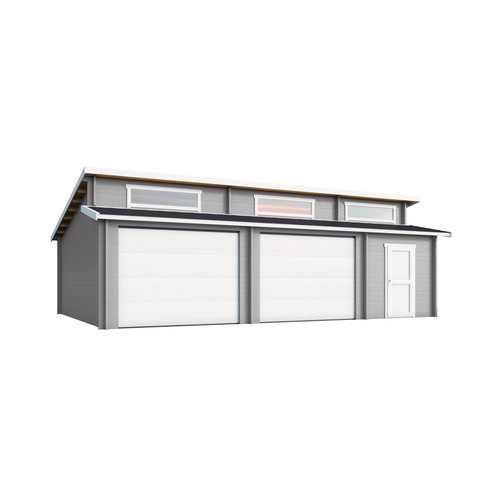 Lasita Maja Blockgarage Hawaii aus Holz in Grau mit Sektionaltoren, B/T: 820 x 579,6 cm - Bild 2