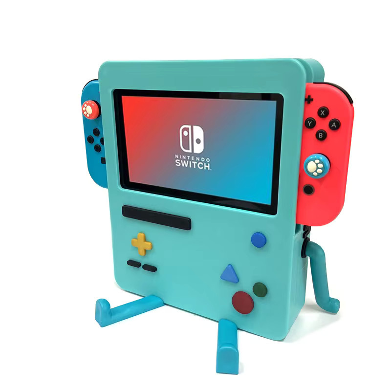 Tragbare Ladehalterung und Aufbewahrungsständer für deine Nintendo Switch in Orange und Türkis - Bild 3