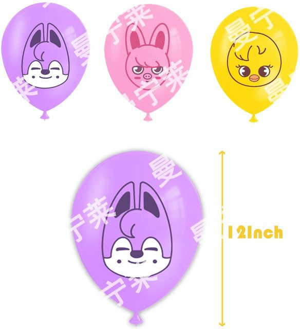 Skzoo Geburtstag Dekoration Set mit Tierbildern, Wimpelketten, Ballons und Kuchensteckern, Mehrfarbig - Bild 1