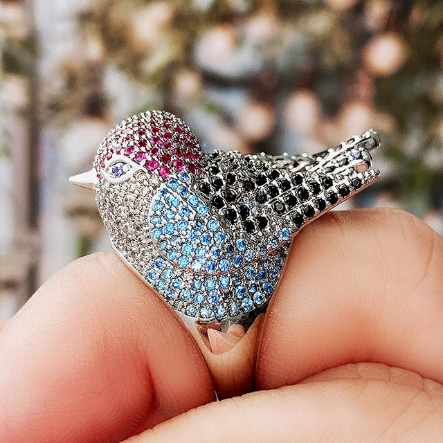 Huitan Fancy Ring, Bunt, Zirkonia, Silber, Damen - Bild 1