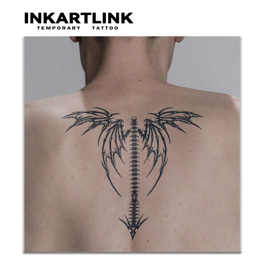 INKARTLINK Temporärer Tattoo-Aufkleber Tintenflügel, wasserfest, semi-permanent - Bild 2