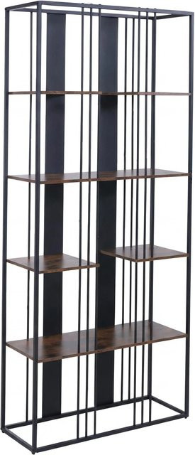 MCW Industrial Regal P12 Bücherschrank aus Metall und Melamin in Schwarz und Dunkelbraun, H x B x T: 180 x 80 x 31 cm - Bild 2