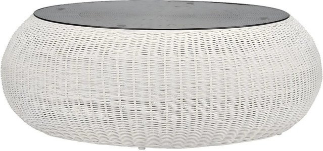 Vente-unique Gartenbeistelltisch Whiteheaven aus Polyrattan in Elfenbein/Beige, Höhe: 92 cm - Bild 1